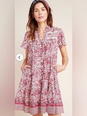 Anthropologie Floral Mini Dress